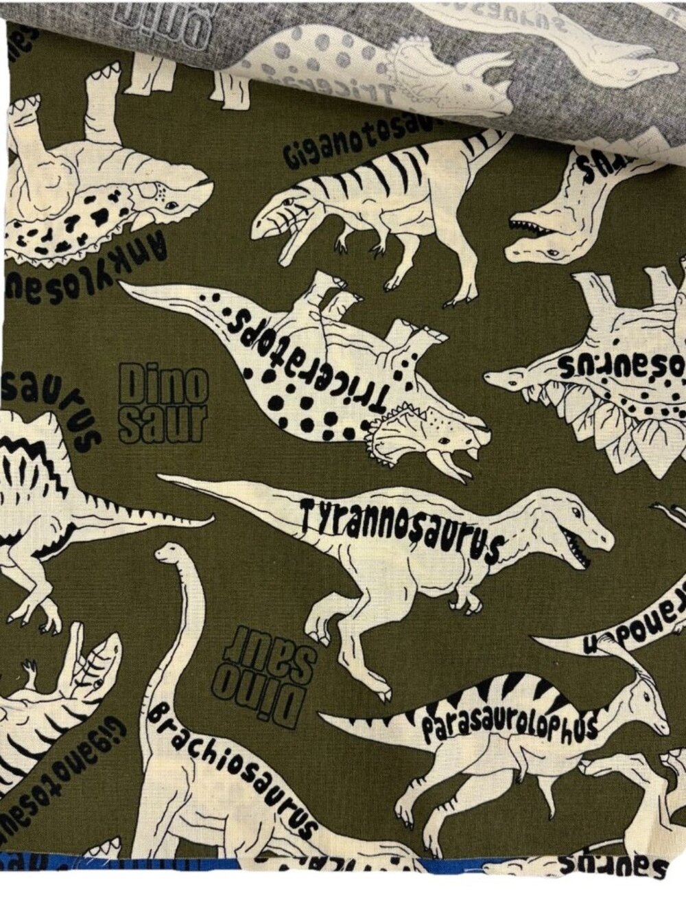 Kokka Japan Cotton Sheeting Fabric 4 Sample Set Dinosaurs 10.5” x 16” - Picture 3 of 4
